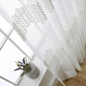 Bianco <span class=keywords><strong>trasparente</strong></span> del ricamo su misura extra largo tende trasparenti - Product Image 2