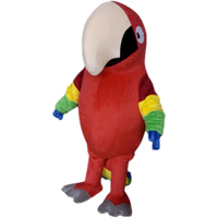 Costumes de mascotte de perroquet rouge en peluche coloré à grande becquetée, personnalisés par Blue Sky Toys, pour adultes, pour les fêtes de Noël