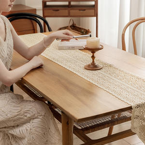 American Style Crocheted Cotton Table Runner Rectangle <b>Washable</b> Home Decor Lace <b>Tablecloth</b> Plant Pattern - Product Image 5