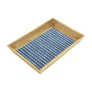 FSC&BSCI Wooden Serving Trays for Eating, Appetizers, Food, Snacks, or Home Decor, Large Wood Bed Tray or TV Tray