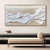Grande peinture acrylique murale encadrée, faite à la main, originale, abstraite, moderne, créative, personnalisée, sur toile horizontale, style nature morte