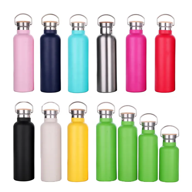 Custom Logo Vacuum Leakproof double wall flask Portable Insulated Stainless Steel Sports Hiking Bottle