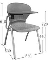Chaise de bureau en plastique de style moderne avec siège visiteur rembourré et design empilable pour les réunions et les activités