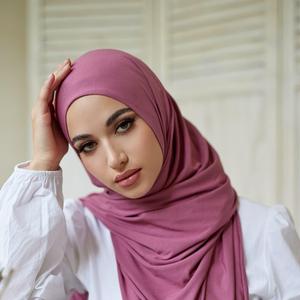 Hiyab de Jersey Líquido de Color Sólido, Ligero, Agradable al Tacto, No Transparente, para Chicas Musulmanas - Product Image 1