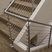 Tuyau en acier inoxydable 50mm Garde-corps de couloir en acier inoxydable Garde-corps de câble pour escalier