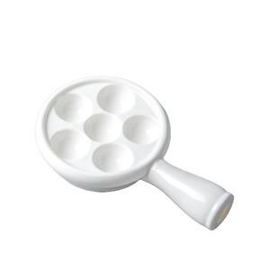 Plat à <span class=keywords><strong>escargots</strong></span> <span class=keywords><strong>6</strong></span> trous Plat à <span class=keywords><strong>escargots</strong></span> français en céramique Vaisselle en porcelaine 7,5 pouces avec poignées Céramique populaire moins chère - Product Image 1