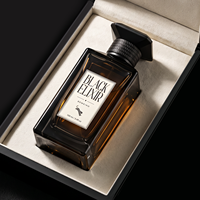 Nouveau produit, flacon de parfum en spray 100 ml, flacon de parfum en verre personnalisé, flacon de parfum carré noir avec emballage