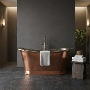 Bañera Ovalada Independiente con Acabado en Cobre, Bañera de Metal para Renovación de Baños, Hogar de Lujo - Product Image 2