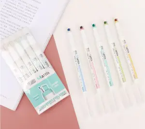 Marca-texto e caneta delineadora kawaii, canetas multicoloridas para presente, escritório, de alta qualidade