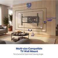 Support mural TV à mouvement complet en acier laminé à froid pour téléviseurs de 42 à 80 pouces, VESA 600x400mm, robuste, charge maximale 80 kg - Offre Spéciale