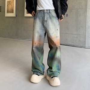 <span class=keywords><strong>Jeans</strong></span> da <span class=keywords><strong>Uomo</strong></span> Stampati di Design, Effetto Stone Wash, <span class=keywords><strong>Moda</strong></span> Personalizzata di Alta Qualità, Denim Blu 100% Cotone Pesante e Trendy - Product Image 1