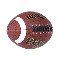 Ballon de rugby américain haut de gamme en cuir composite PU, personnalisé avec logo professionnel d'usine