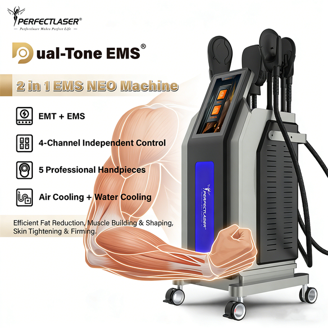 Perfectlaser EMT+EMS 2 in 1 Body Shaper 135HZ High Frequency Skin Tightening Muscle Building Beauty Device
