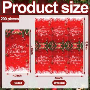 مناديل بتصميم العطلة مع شعار مناديل مزخرفة لأحداث عيد الميلاد مناديل للاستعمال مرة واحدة - Product Image 2