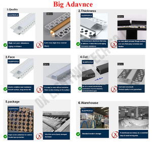 1 م 2 م 3 م الألومنيوم الشخصي PC قناة البثق ألو بروفيل الجص سقف السكن دريوال أدى الشخصي الشخصي لمصابيح الشريط أدى - Product Image 3