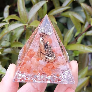 รูปปั้นพระพุทธรูปคริสตัลพีระมิดเรซิ่นอีพ็อกซี่ตกแต่งบ้านของขวัญเครื่องประดับตั้งโต๊ะ - Product Image 3