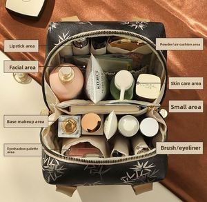 Nouveau design de sac de toilette portable sac de cosmétiques de voyage étanche pochette d'organisation de maquillage multicouche à fermeture éclair - Product Image 3