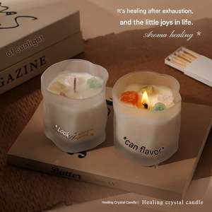 Velas Aromáticas Premium con Cristales Curativos, Luz de Vela Romántica, Regalos de Navidad, Recuerdos de Boda, Mezcla de Cera de Soja - Product Image 4