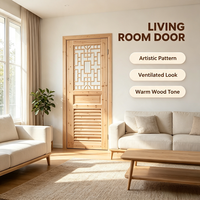 Construction Wholesale Solid Fir Wood Lattice Solid Wood Door Raw Unfinished Timber Door