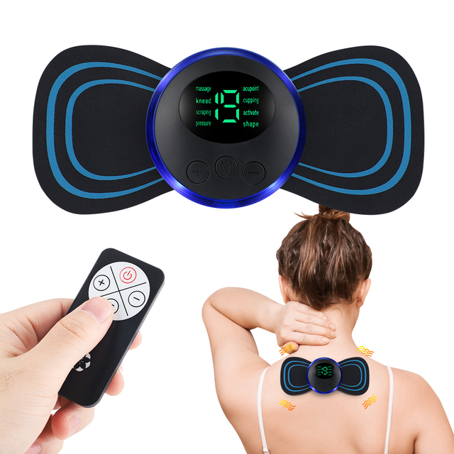 19 Levels 8 Modes Mini Digital Pulse Electric Body Massager with Hammer EMS Technology Cervical Back Neck Relief Foot Massager