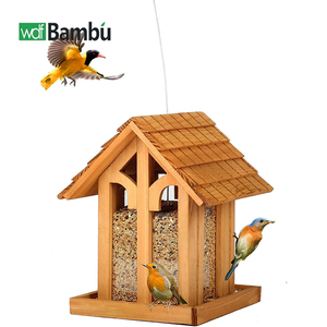 WDF Nouveau Style Vente Chaude Mangeoire Oiseaux jardin Bambou Perroquet En Bois Humming Fenêtre Cage À Oiseaux Mangeoire À Oiseaux - Product Image 1