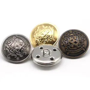 Yong Ji 15mm 20MM 25MM Round Copper Jeans Button New design Uniform Button With Logo For Men's Denim Coat Metal Copper Button