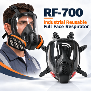 Masque respiratoire intégral NB-2834 en silicone avec filtres remplaçables pour la poussière et les gaz nocifs, homologué CE - Product Image 1