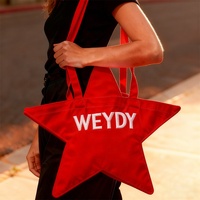 Vente en gros de nouveaux sacs fourre-tout tendance en forme d'étoile personnalisés de haute qualité sac à bandoulière en toile de coton coloré pour filles avec logo