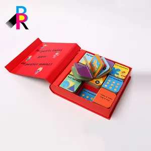 Buku gambar edukasi kustom buku mainan anak-anak bahasa Inggris sampul keras buku papan Mini untuk bayi dengan kotak