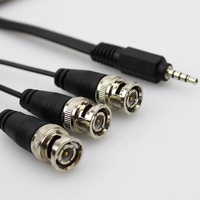 Câble répartiteur d'antenne coaxiale 4 pôles 3.5mm vers 3-BNC mâle gaine PVC pour caméra CCTV moniteur Microphone Application