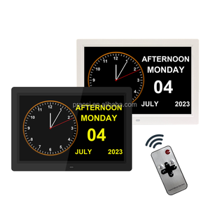 현대 12 \ "대형 LED 디지털 포토 프레임 책상 시계 석영 운동 원격 제어 약물 알림-치매 환자를위한 - Product Image 1