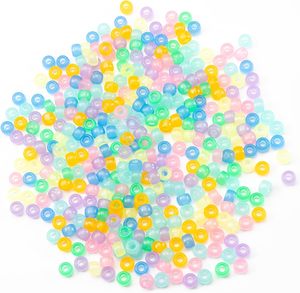 500 Grams/Bag Acrylic Mix Color <strong>Pony</strong> <strong>Beads</strong> 6x8mm Bulk Glow in the Dark for Necklace Friendship Bracelet Making Hair <strong>Beads</strong> - Product Image 2