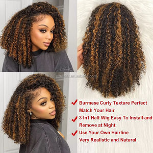 วิกผมหยิกหยักศก1B/30วิกผมคน3 in 1แบบเชือกผูกไร้รอยต่อเปิดครึ่งวิก<span class=keywords><strong>ผม</strong></span>ใส่ไปบ๊อบวิก<span class=keywords><strong>ผม</strong></span>ผู้เริ่ม<span class=keywords><strong>ต</strong></span>้นเป็นมิ<span class=keywords><strong>ต</strong></span>ร - Product Image 3