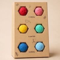 Bombes de graines biodégradables en papier artisanal, boules de germination de graines plantables, coffret cadeau écologique pour les fêtes, kit d'outils de plantation
