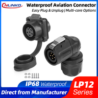 CNLINKO LP12 90 degrés mâle femelle série étanche 6 broches circulaire Aviation connecteur d'alimentation industrielle 5A 125V connecteur