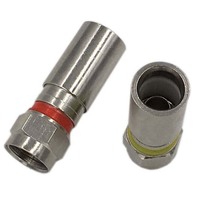 Adaptador de Conector Cuádruple RG6 con Blindaje de Compresión Tipo F para Cable Coaxial de TV Satelital LNB