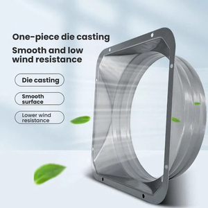 Connecteur à bride carrée vers ronde en acier galvanisé avec base carrée et registre <span class=keywords><strong>anti</strong></span>-<span class=keywords><strong>retour</strong></span> pour la ventilation des conduits d'extraction de <span class=keywords><strong>hotte</strong></span> aspirante - Product Image 5
