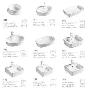 Lavabo de Cerámica Moderno para Hotel, Redondo, de Pared Gruesa, <span class=keywords><strong>Superficie</strong></span> Lisa y Brillante, Resistente a las Manchas Amarillas, Lavabo de Encimera - Product Image 6