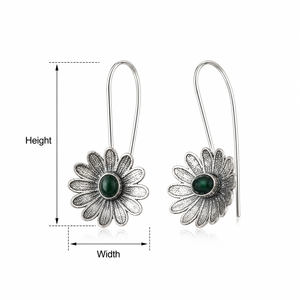 Orecchini Pendenti Vintage con Fiore di Loto Verde, Gioielli Creativi di Moda per Donne - Product Image 5