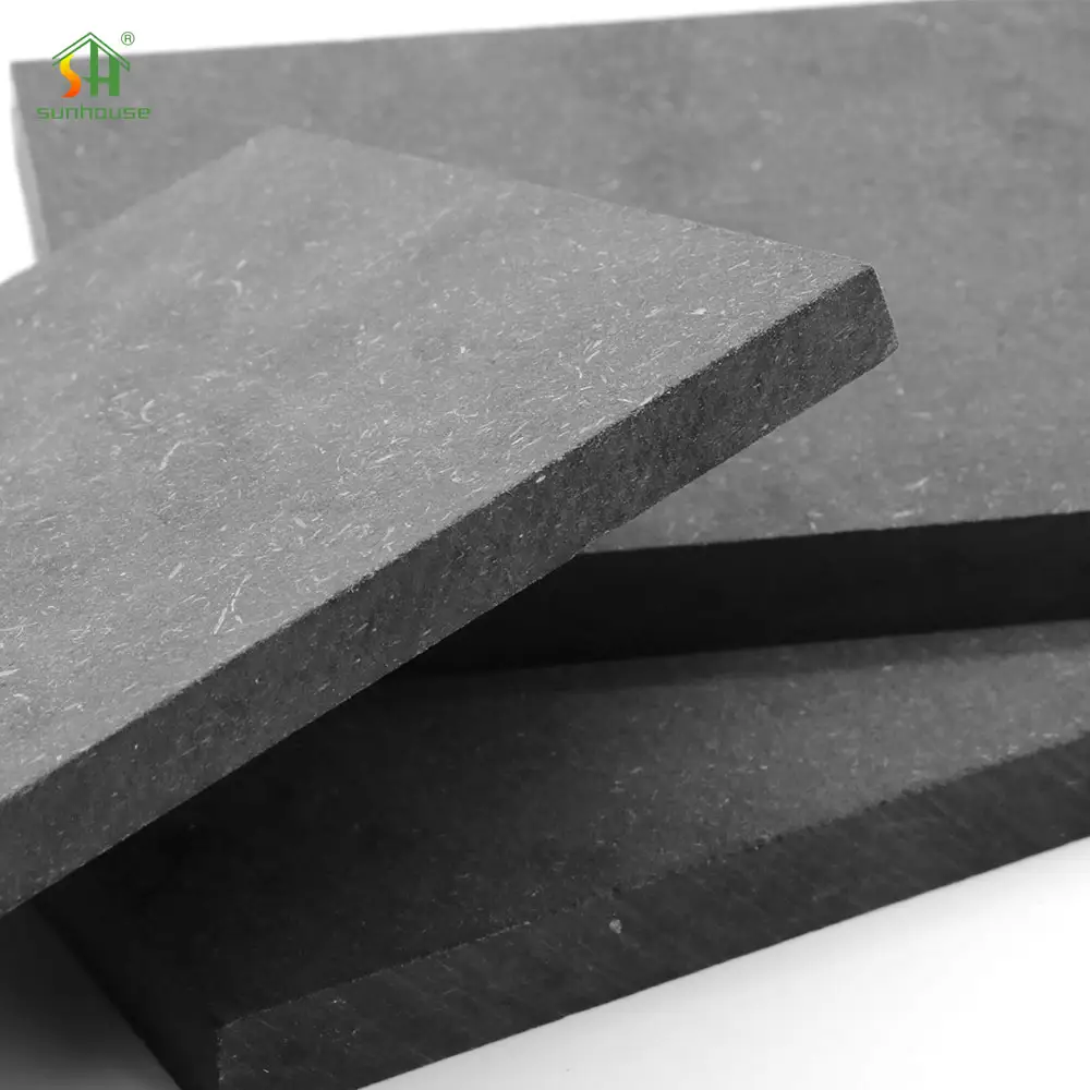 Kualitas Tinggi Hitam 4*8 Papan MDF E1 15Mm Medium Density Fiberboard Laminated Black MDF Board