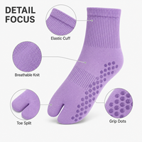 Chaussettes de yoga et de Pilates antidérapantes à logo personnalisé, faible MOQ, couleur unie, pour barre et danse, pour femmes, directement de l'usine, marque privée