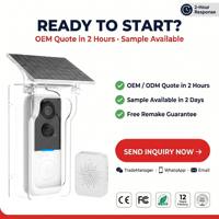 Vidéophone solaire Tuya WiFi 720P avec stockage local sur carte SD, charge solaire, vision nocturne IR, détection de mouvement PIR, audio bidirectionnel, résistant à l'eau