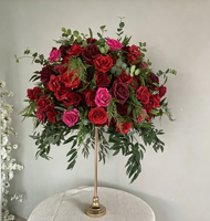Boule de fleurs artificielles en soie de haute qualité, centre de table luxueux, sphère de roses décorative pour la décoration de table de mariage ou de fête