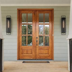 Industrial Geometric Exterior <b>Wall</b> Lantern Long Frame Clear Glass <b>Wall</b> <b>Light</b> For Courtyard Residential Facade Decoration - Product Image 3