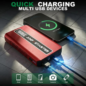 Démarreur de voiture 12V 1800A à courant de crête, portable, batterie de secours 16000mAh, alimentation d'urgence pour moteurs essence 8.0L et diesel 6.0L - Product Image 5