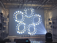 DMX512 IP20 150W RGB Beam Spot Gobo avec effet d'anneau LED pour éclairage de scène, fête, KTV, événement, club, DJ, mariage