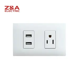 AH2236 AH Series White ZA Z&A Electric Wall Socket with USB