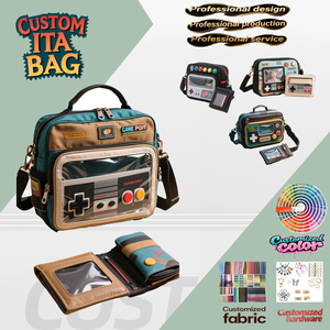 Manufacturer Ita <b>Bag</b> Crossbody Pu Ita <b>Bag</b> <b>Clear</b> PVC Window Pin Display Custom Ita <b>Bag</b> Backpack - Product Image 5