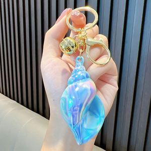 Creative Plating Colorful Conch Keychain Fashion Female Bag Car Pendant Acrylic Keyring Exquisite Souvenir Gift <b>Key</b> <b>Chain</b> - Product Image 6