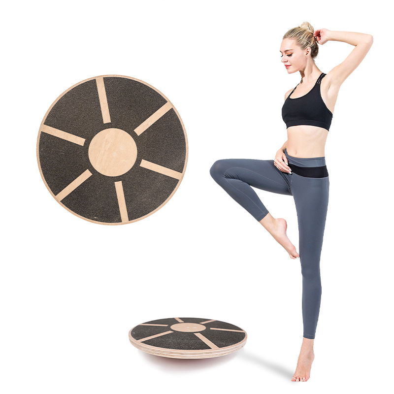 Stabiliteitstrainer Duurzaam Antislip Surf Rond Draaiende Wobble Houten Balansbord Fitnessbord